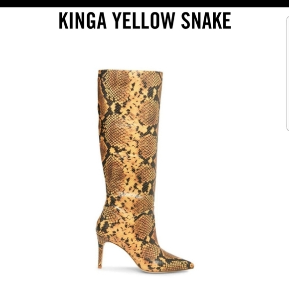 Steve Madden Mobwife kings yellow snake high boots - Picture 2 of 4
